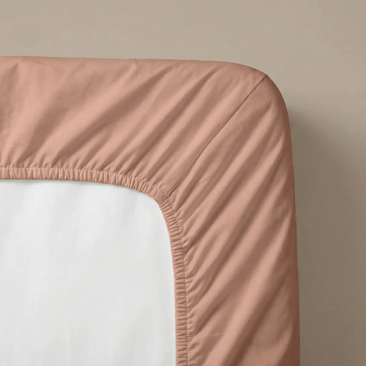 Zelesta Special Cooling Serene Fitted Sheet in Terracotta Pink on a white background