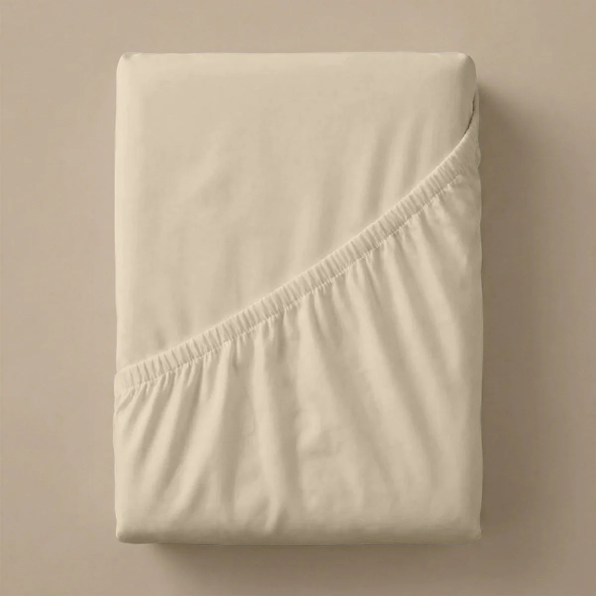 Zelesta Special Cooling Serene Fitted Sheet in Sand on a white background