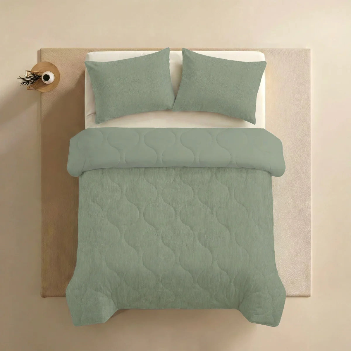 Zelesta Special Seersucker Summer Duvet - Sage Green