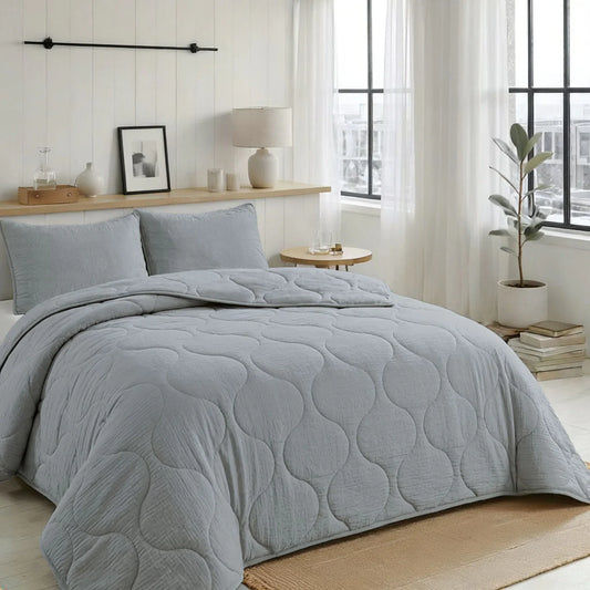 Zelesta Special Seersucker Zomerdekbed - Parelblauw