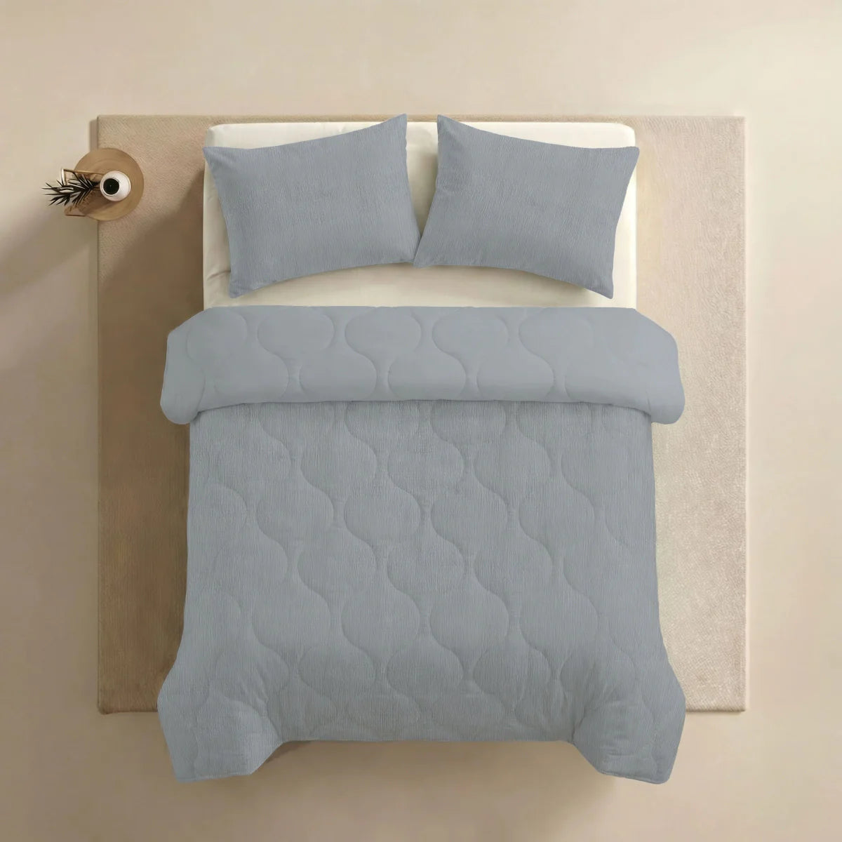 Zelesta Special Seersucker Zomerdekbed - Parelblauw