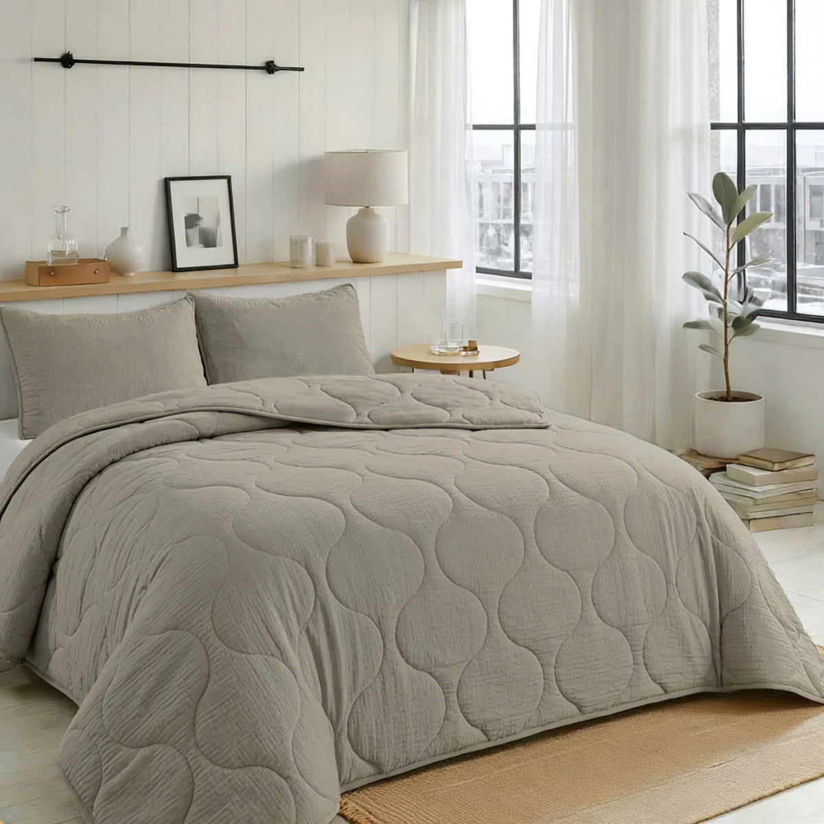Zelesta Special Seersucker Summer Duvet - Warm Grey
