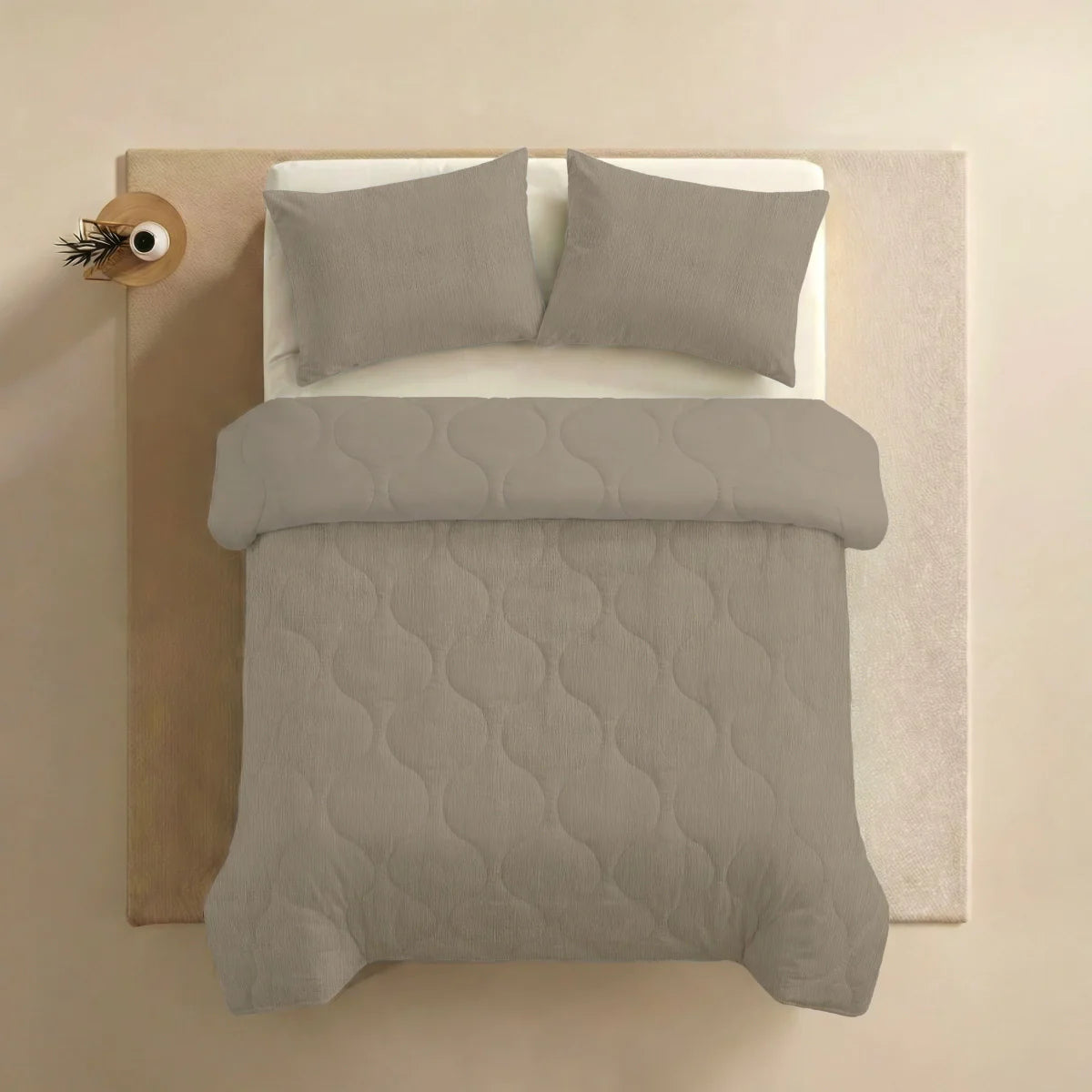 Zelesta Special Seersucker Summer Duvet - Warm Grey