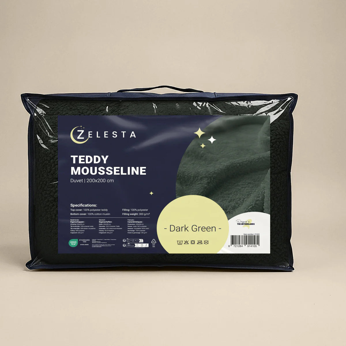 Zelesta Special Teddy Katoenen Mousseline Dekbed - Groen