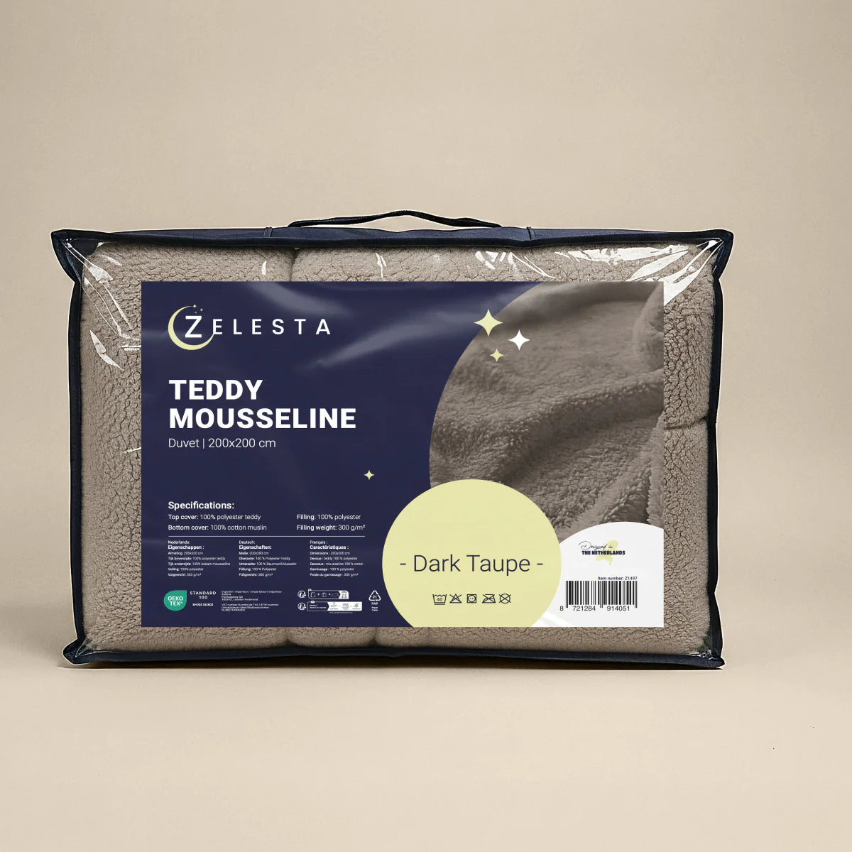 Zelesta Special Teddy Katoenen Mousseline Dekbed - Taupe