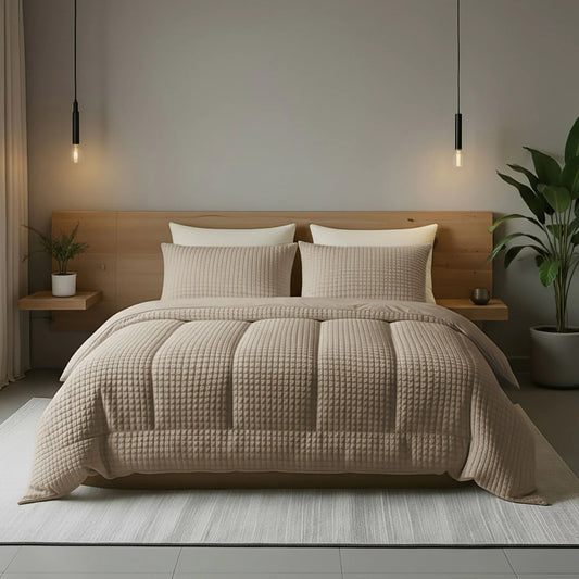 Zelesta Special Teddy Check Dekbed - Taupe